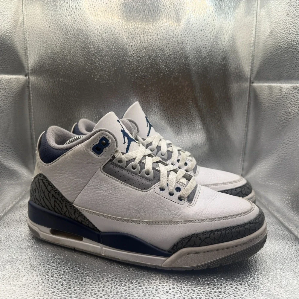 Size 8 Air Jordan Air Jordan 3 Retro Midnight Navy Mens Sneaker Shoes CT8532-140
